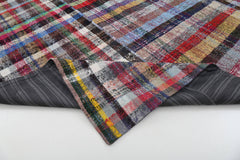 Handmade Area Rug - Grey Patchwork Cotton Wool Vintage Turkish Carpet 8'5''x10'1''