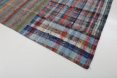 Handmade Area Rug - Kirk Yama Grey Patchwork Cotton Wool 8'x10' Classic Carpet