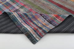 Handmade Area Rug - Kirk Yama Grey Patchwork Cotton Wool 8'x10' Classic Carpet