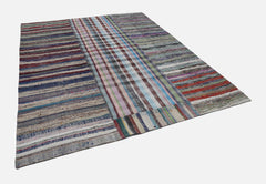 Kirk Yama Grey Patchwork Cotton Wool Handmade Area Rug 8'3'' x 10'1''