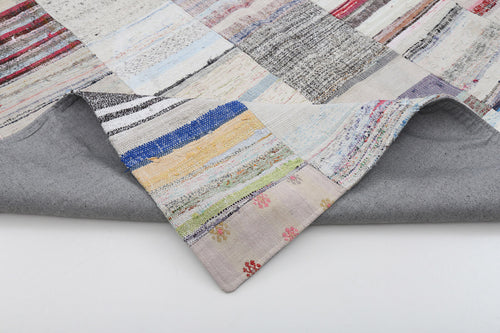 Kirk Yama Beige Patchwork Cotton Wool Handmade Area Rug 8'3'' x 11'6''