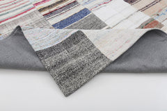 Handmade Area Rug - Kirk Yama Beige Patchwork Cotton Wool Carpet 8'2''x11'6''