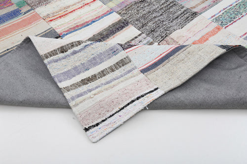 Handmade Area Rug – Kirk Yama Beige Patchwork Cotton Wool Carpet 8'1''x11'6''