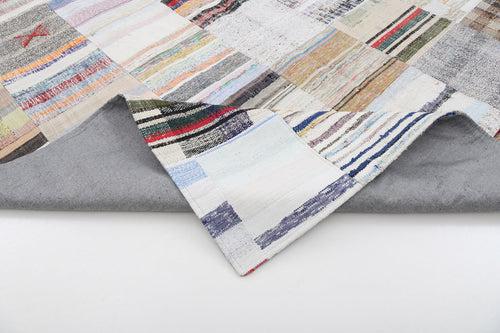 Kirk Yama Beige Patchwork Cotton Wool Handmade Area Rug 8'3'' x 11'7''