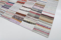 Kirk Yama Beige Patchwork Cotton Wool Handmade Area Rug 8'1'' x 11'7''