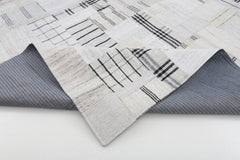 Handmade Area Rug - Beige Patchwork Cotton Wool Vintage Turkish Carpet 8'4''x10'