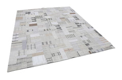 Kirk Yama Beige Patchwork Cotton Wool Handmade Area Rug 8'3'' x 10'0''
