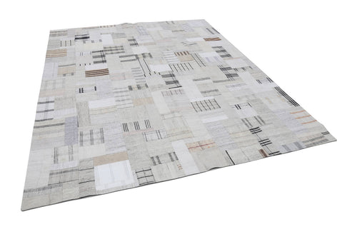 Kirk Yama Beige Patchwork Cotton Wool Handmade Area Rug 8'3'' x 10'0''