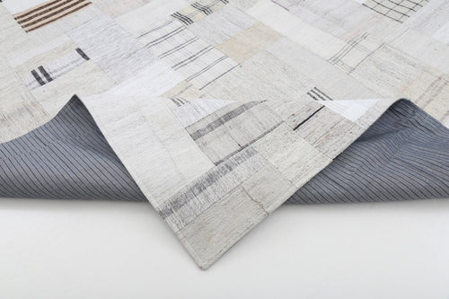 Kirk Yama Beige Patchwork Cotton Wool Handmade Area Rug 8'3'' x 10'0''