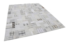Kirk Yama Beige Patchwork Cotton Wool Handmade Area Rug 8'3'' x 10'0''