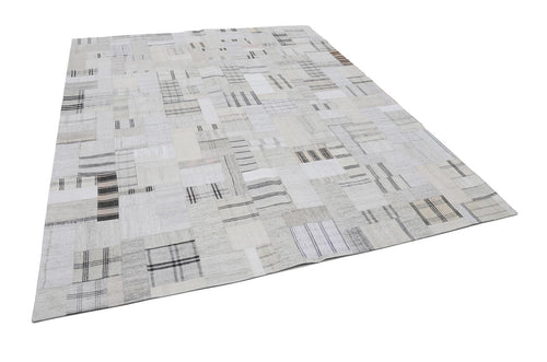 Kirk Yama Beige Patchwork Cotton Wool Handmade Area Rug 8'3'' x 10'0''