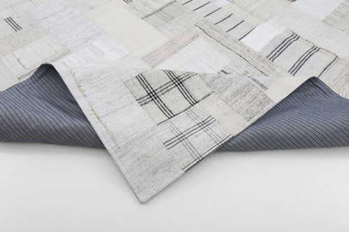 Kirk Yama Beige Patchwork Cotton Wool Handmade Area Rug 8'3'' x 10'0''