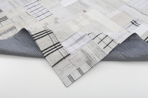 Handmade Area Rug – Beige Patchwork Cotton Wool Vintage Turkish Carpet 8'3''x10'