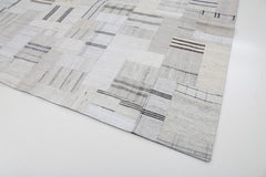 Handmade Area Rug – Beige Patchwork Cotton Wool Vintage Turkish Carpet 8'8''x12'0''