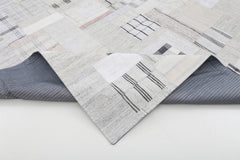 Handmade Area Rug – Beige Patchwork Cotton Wool Vintage Turkish Carpet 8'8''x12'0''