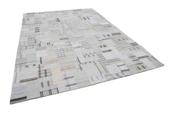 Kirk Yama Beige Patchwork Cotton Wool Handmade Area Rug 8'8'' x 11'11''