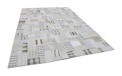 Kirk Yama Beige Patchwork Cotton Wool Handmade Area Rug 8'8'' x 11'11''