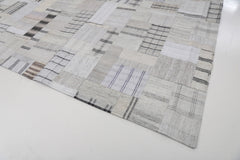 Handmade Area Rug - Kirk Yama Beige Patchwork Cotton Wool Rug 9'9'' x 13'2''