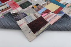 Handmade Area Rug – Kirk Yama Grey Patchwork Cotton Wool Carpet 9'10''x13'3''