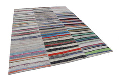 Kirk Yama Beige Patchwork Cotton Wool Handmade Area Rug 9'9'' x 13'2''
