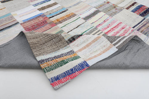 Kirk Yama Beige Patchwork Cotton Wool Handmade Area Rug 9'11'' x 13'1''