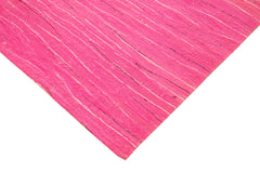 Scrap Pink Geometric Cotton Wool Handmade Area Rug 6'11'' x 8'6''