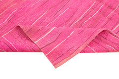 Scrap Pink Geometric Cotton Wool Handmade Area Rug 6'11'' x 8'6''