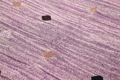 Handmade Area Rug - Purple Geometric Vintage Wool Cotton Carpet 6'6"x9'6"