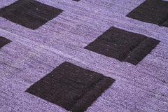 Scrap Purple Geometric Cotton Wool Handmade Area Rug 10'3'' x 14'3''