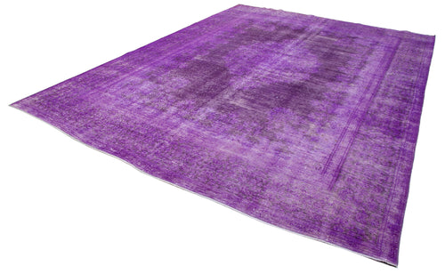 Persian Purple Classic Cotton Wool Handmade Area Rug 9'7'' x 13'2''
