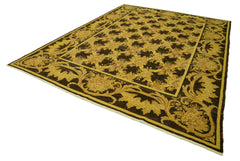 Persian Yellow Classic Cotton Wool Handmade Area Rug 8'11'' x 12'2''