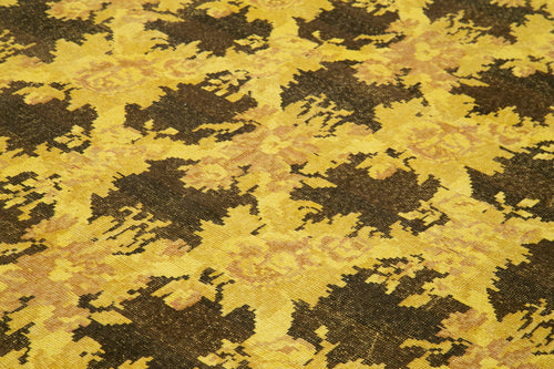 Persian Yellow Classic Cotton Wool Handmade Area Rug 8'11'' x 12'2''