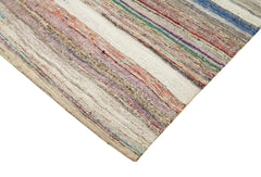Chaput Kilim Beige Striped Cotton Wool Handmade Area Rug 5'8'' x 10'3''