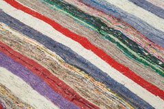 Chaput Kilim Beige Striped Cotton Wool Handmade Area Rug 5'8'' x 10'3''