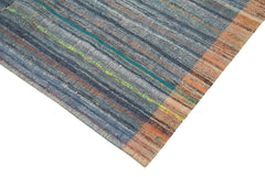 Chaput Kilim Purple Striped Cotton Wool Handmade Area Rug 6'0'' x 9'8''