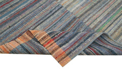 Chaput Kilim Purple Striped Cotton Wool Handmade Area Rug 6'0'' x 9'8''