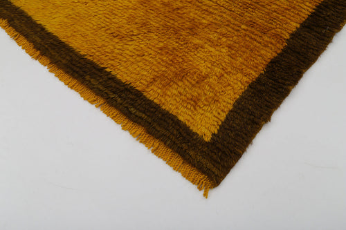 Tulu Yellow Geometric Cotton Wool Handmade Area Rug 3'6'' x 5'10''