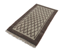 Handmade Area Rug - Beige Geometric Cotton Wool Rug 3'3'' x 5'10'' Durable Soft Carpet