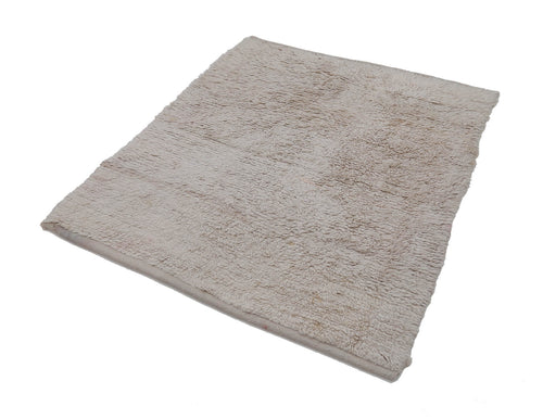 Tulu Beige Geometric Cotton Wool Handmade Area Rug 4'7'' x 5'0''