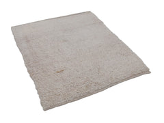 Tulu Beige Geometric Cotton Wool Handmade Area Rug 4'7'' x 5'0''