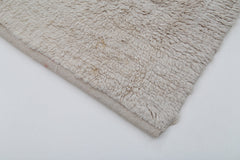 Tulu Beige Geometric Cotton Wool Handmade Area Rug 4'7'' x 5'0''