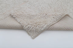 Tulu Beige Geometric Cotton Wool Handmade Area Rug 4'7'' x 5'0''