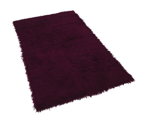 Handmade Area Rug - Purple Geometric Cotton Wool Rug 4'3'' x 6'5'' by Agacan