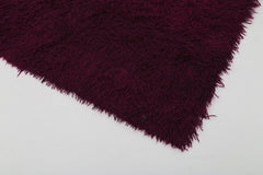 Handmade Area Rug - Purple Geometric Cotton Wool Rug 4'3'' x 6'5'' by Agacan