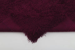 Handmade Area Rug - Purple Geometric Cotton Wool Rug 4'3'' x 6'5'' by Agacan