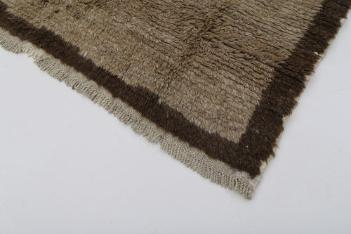 Tulu Brown Geometric Cotton Wool Handmade Area Rug 4'1'' x 5'11''