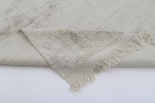Tulu Beige Geometric Cotton Wool Handmade Area Rug 4'7'' x 6'0''