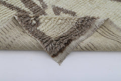 Handmade Area Rug - Beige Geometric Cotton Wool Turkish Wool Carpet 3'7''x6'3''