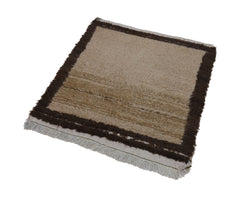 Tulu Beige Cotton Wool Handmade Area Rug 3'1'' x 3'4''
