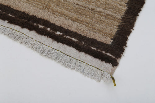 Tulu Beige Cotton Wool Handmade Area Rug 3'1'' x 3'4''